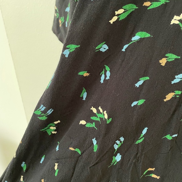 Ganni Black Floral Wrap Georgette Dress -Size 40, about size 8 - Picture 5 of 8